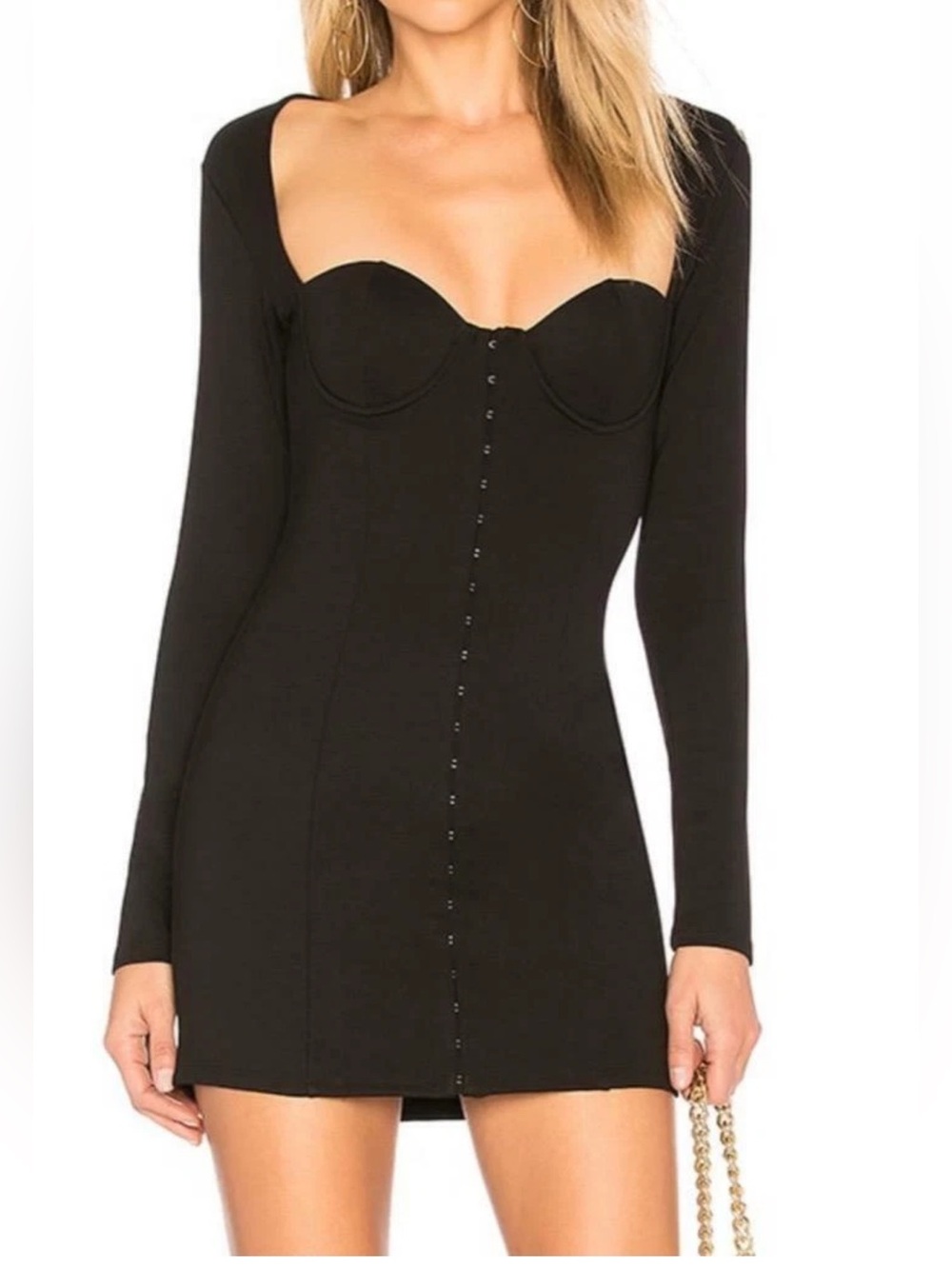 NBD Robbie Dress in Black with Long Sleeves Size Small Bodycon